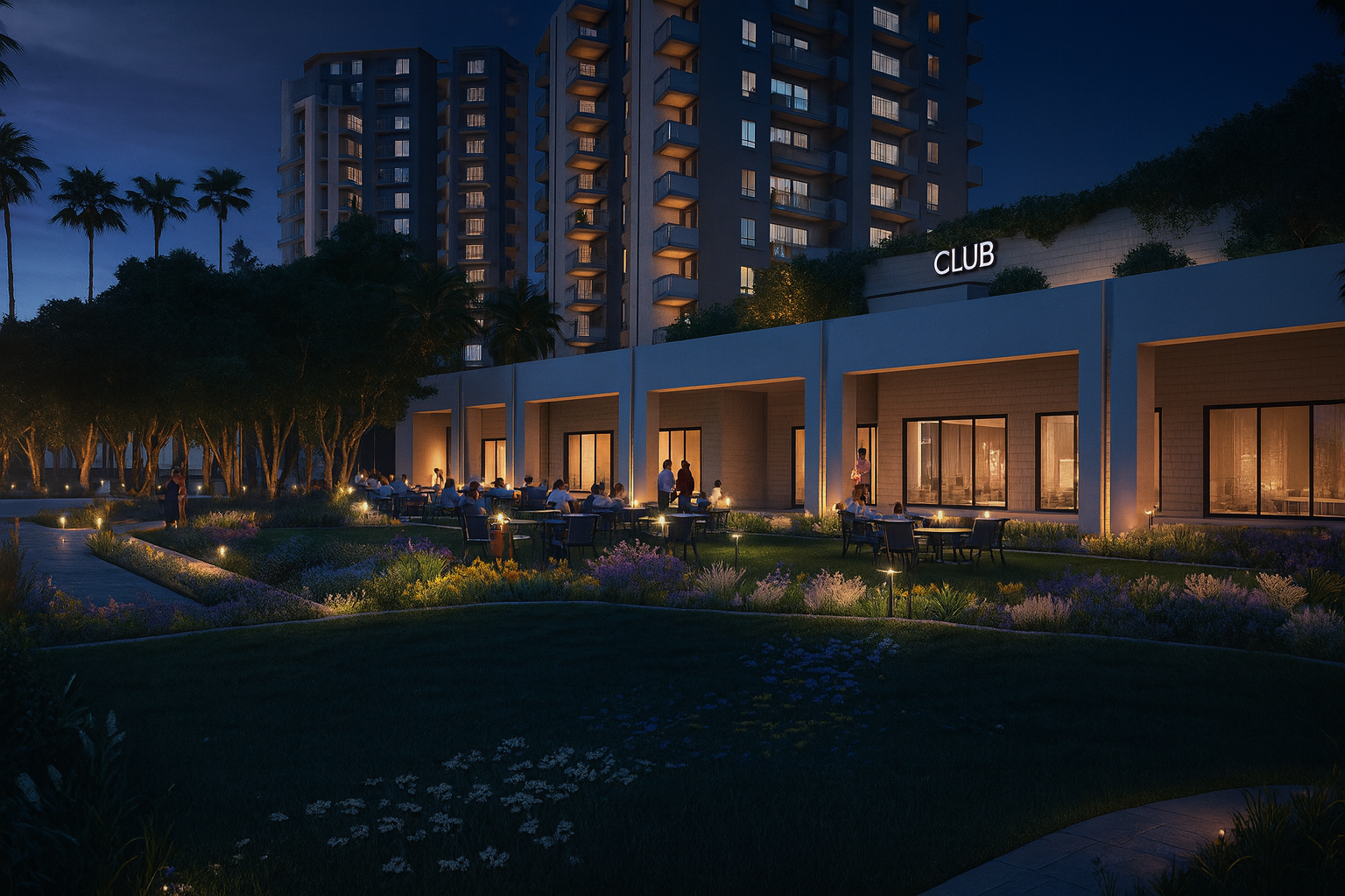 World-class amenities at Ganga Nine Zero — clubhouse and infinity pool